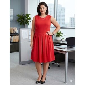 Hutch Red Sleeveless Fit & Flare Dress Bow Back Cutout XXL Made in NYC Cherry